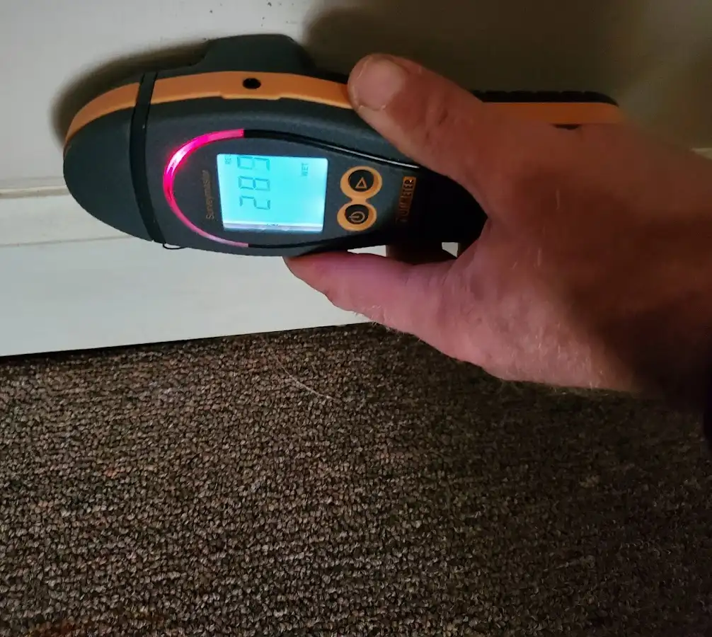 Moisture detection at baseboard during Mold Inspection & Testing in Nolanville